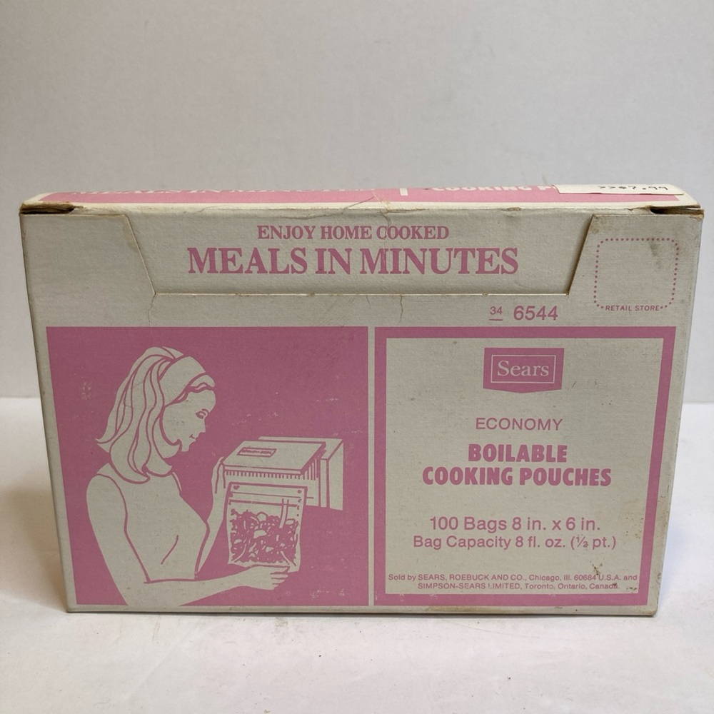 Vintage Sears Seal N Save Economy Boilable Cooking Pouches 8”X6” 8 Oz